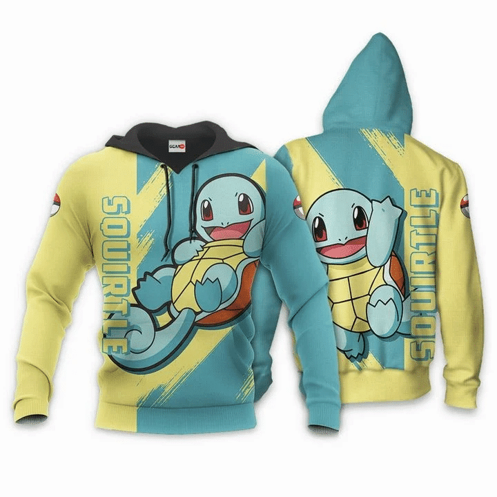Pokemon Squirtle Anime Manga For Men And Women 3d Hoodie Zip Hoodie