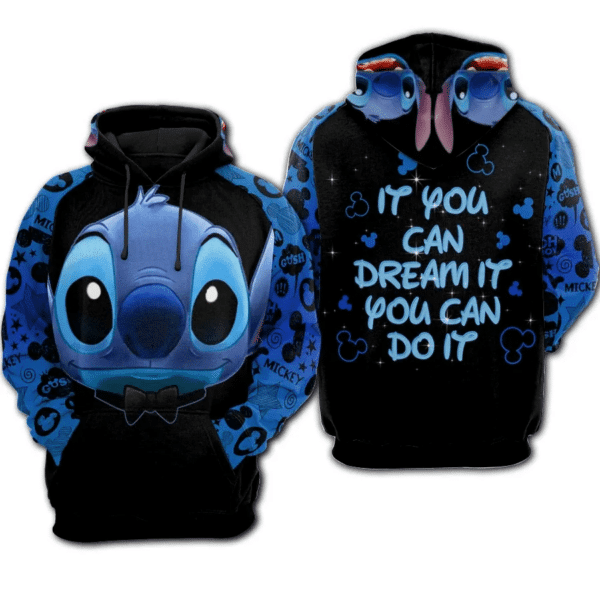 Stitch And Lilo Pattern Mickey Mouse Disney Cartoon 510 Fan Gift Stylist Unisex Cartoon Graphic Outfits Aop Hoodie 1942