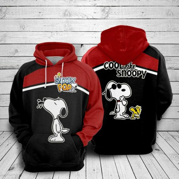 Woodstock And Snoopy Pop Cool Like Snoopy Over Print 3d Hoodie Zip Hoodie 2477