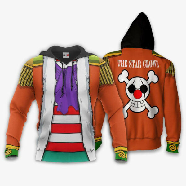Buggy Uniform One Piece Anime 1k694 Fan Gift Stylist Unisex Cartoon Graphic Outfits Aop 3d Hoodie, Zip Hoodie 351