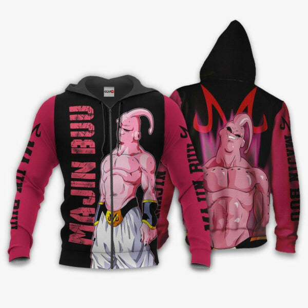Skinny Majin Buu Dragon Ball Z Anime 1k265 Fan Gift Stylist Unisex Cartoon Graphic Outfits Aop 3d Hoodie, Zip Hoodie 2282