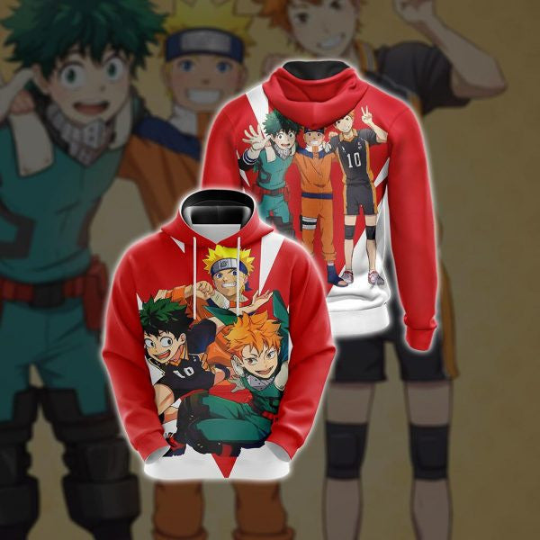 My Hero Academia X Naruto X Haikyuu Anime 2k612 Lover Gift ,my Hero Academia X Naruto X Haikyuu All Over Print 3d Hoodie 2669