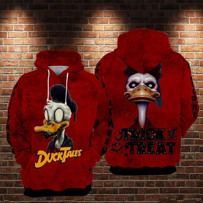 Dn Hoodie Halloween Hoodie Donald Duck Zombie Duck Tales Trick Or Treat 3d Hoodie Zip Hoodie