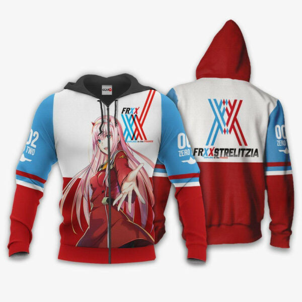Darling In The Franxx Zero Two Anime 3k160 Fan Gift Stylist Unisex Cartoon 3d Hoodie Zip Hoodie 1553