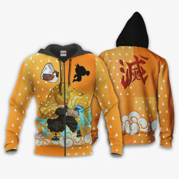 Demon Slayer Zenitsu Anime 2k844 Fan Gift Stylist Unisex Cartoon 3d Hoodie Zip Hoodie 1630