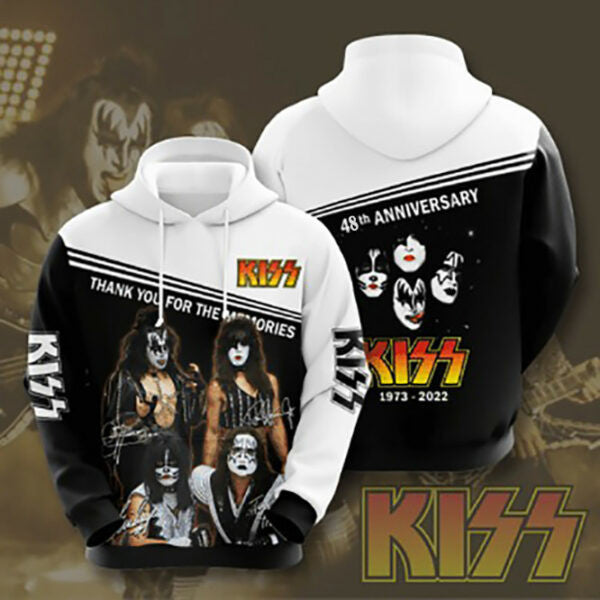 Kiss Rock Band 48 Anniversary 1973 2025 Fan Gift, Kiss Rock Band Aop Hoodie 116
