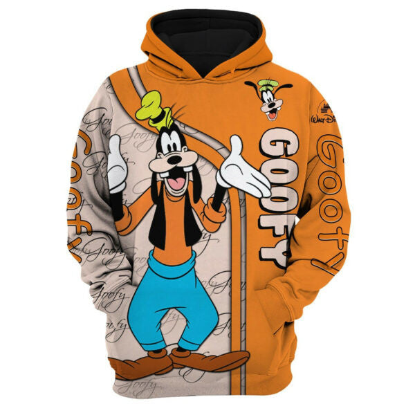 Goofy Dog Fan Gift, Goofy Dog Stylist Unisex Cartoon Graphic Outfits Gift Aop Hoodie, Zip Hoodie 834