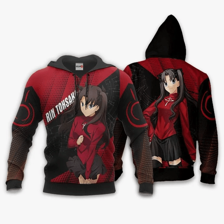 Rin Tohsaka Fate Stay Night Anime Manga For Men And Women 3d Hoodie Zip Hoodie