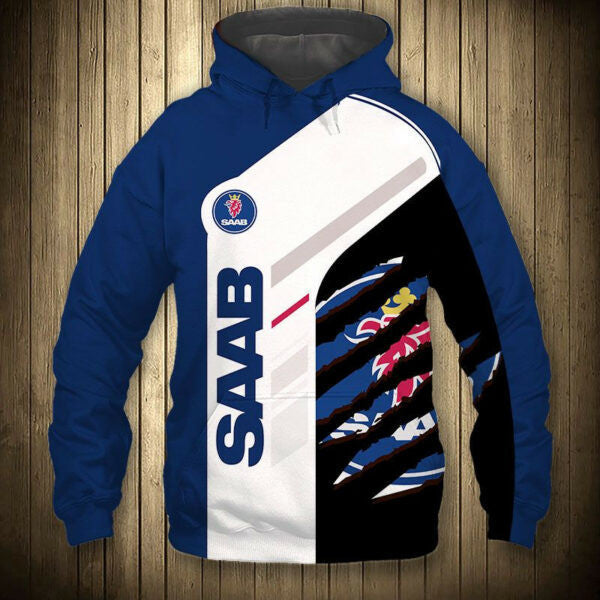 Saab Automobile 6k956 Fan Gift Stylist Unisex Cartoon 3d Hoodie Zip Hoodie 2673