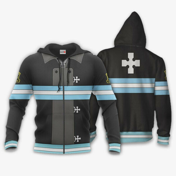 Company 5 Fire Force Uniform Anime 3k306 Fan Gift Stylist Unisex Cartoon 3d Hoodie Zip Hoodie 492