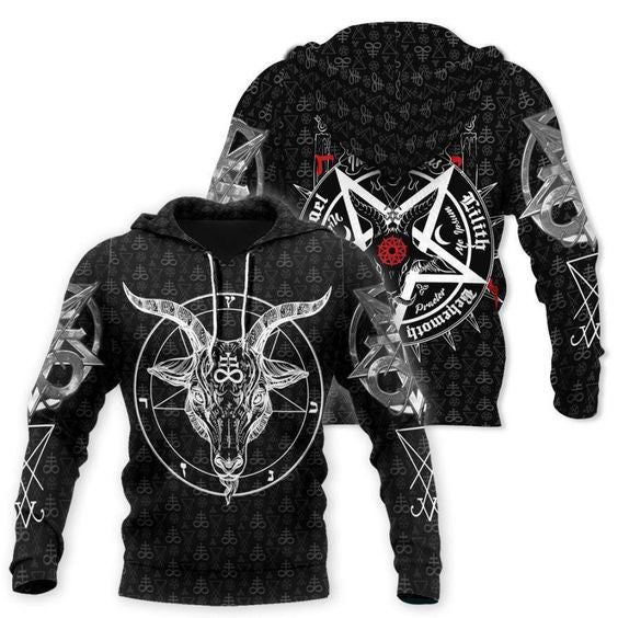 Satanic 5 Letters 31 Fan Gift Stylist Unisex Cartoon Graphic Outfits Aop Hoodie, Zip Hoodie 2610