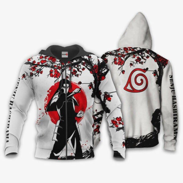 Senju Hashirama Japan Cherry Blossoms Naruto Anime 1k476 Fan Gift Stylist Unisex Cartoon Graphic Outfits Aop 3d Hoodie, Zip Hoodie 1799