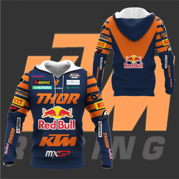 Red Bull Ktm Factory Shirt Fan Gift 278, Stylist Unisex 3d Hoodie Zip Hoodie 2074