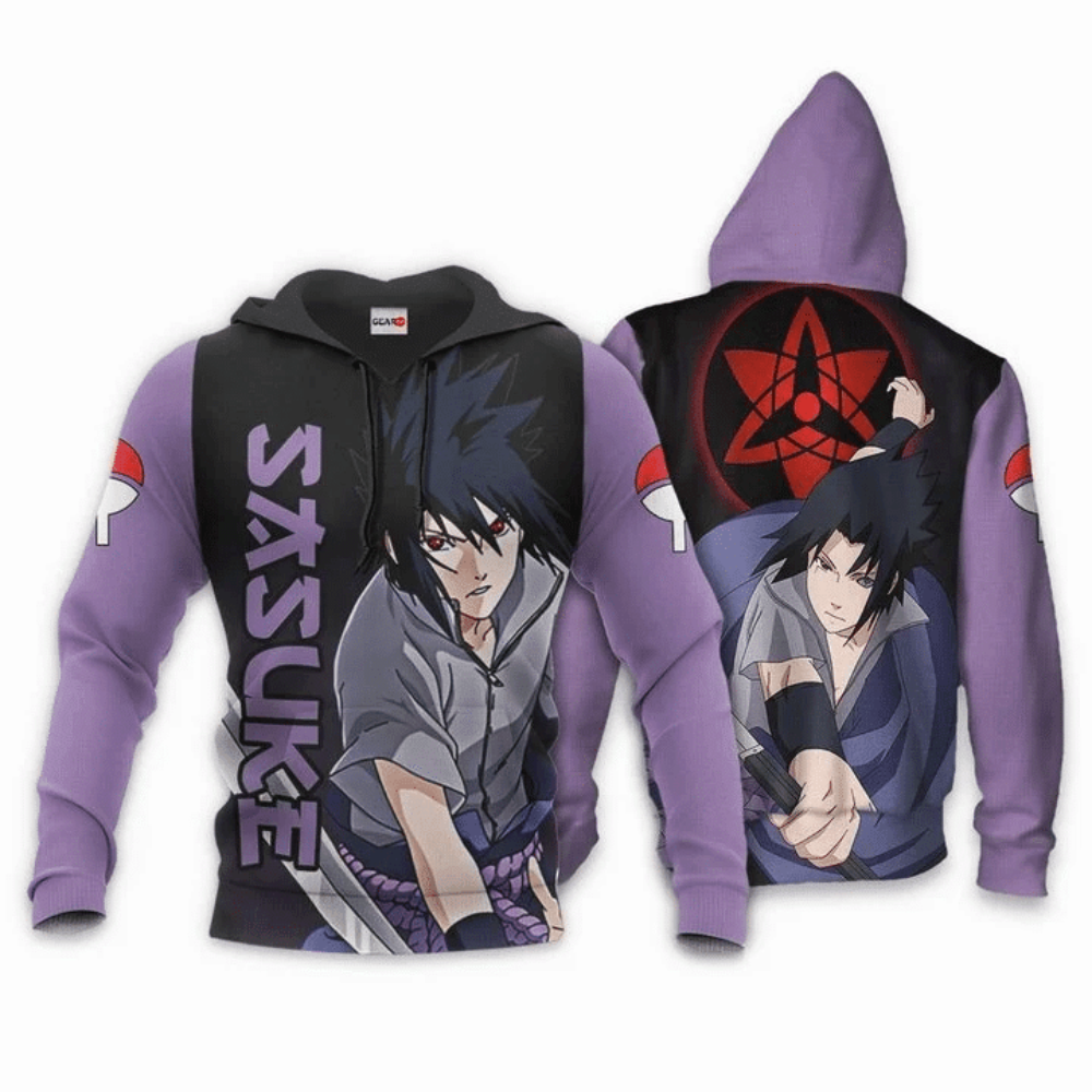 Uchiha Sasuke Anime Manga Naruto Sharingan Eyes For Men And Women 3d Hoodie Zip Hoodie