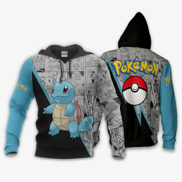 Squirtle Anime Pokemon Manga 1k940 Fan Gift Stylist Unisex Cartoon Graphic Outfits Aop 3d Hoodie Zip Hoodie 2762