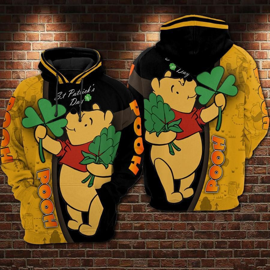 Pooh St Patricks Day Irish Over Print 3d Hoodie Zip Hoodie 786