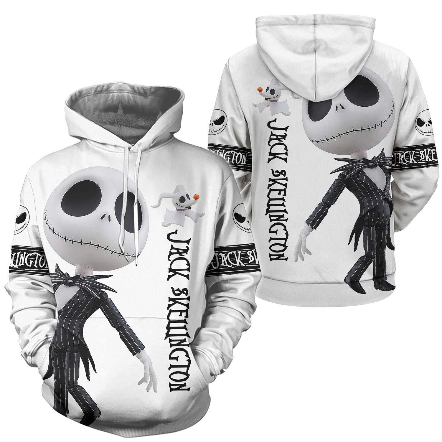 Scary Night Chibi Jack Skellington Pumpkin King 3d Hoodie Zip Hoodie