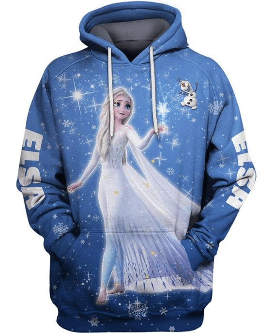 Elsa Princess Frozen Disney 97 Fan Gift Stylist Unisex Cartoon Graphic Outfits Aop Hoodie, Zip Hoodie