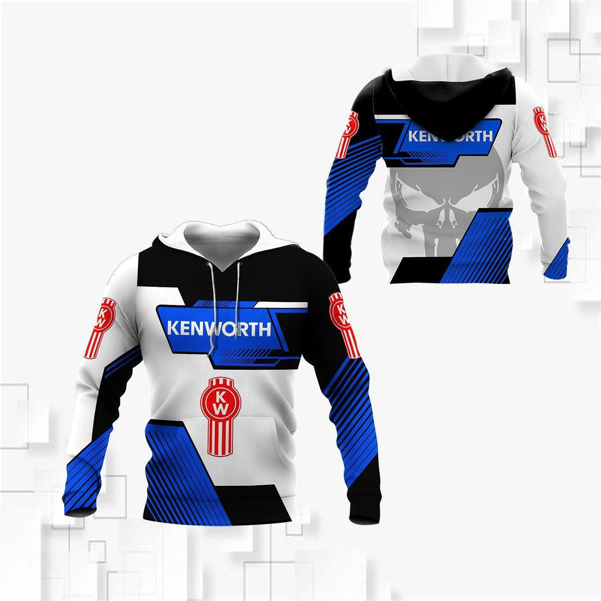 Skull Kenworth Trucks Racing Team 7k871 Fan Gift 3d Zip Hoodie Hoodie Ii0
