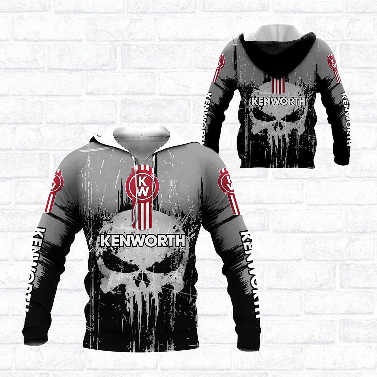 Skull Kenworth Trucks Racing Team 7k855 Fan Gift 3d Zip Hoodie Hoodie Ii0