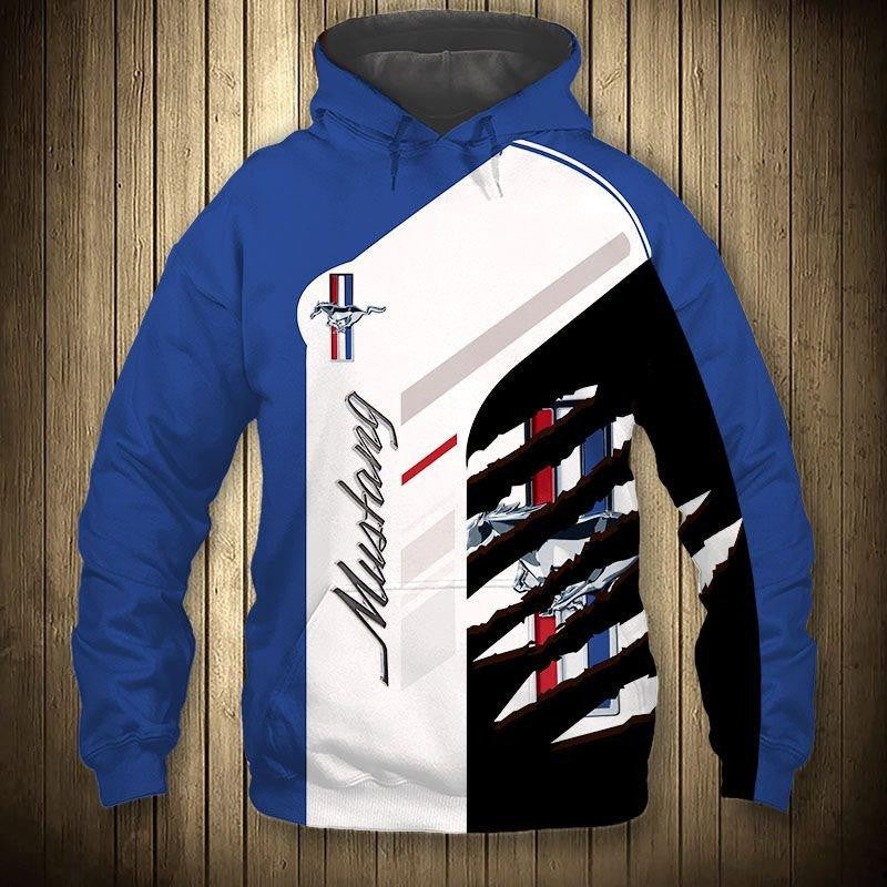 Ford Mustang Sport Car 5k480 Fan Gift Stylist Unisex Cartoon 3d Hoodie Zip Hoodie