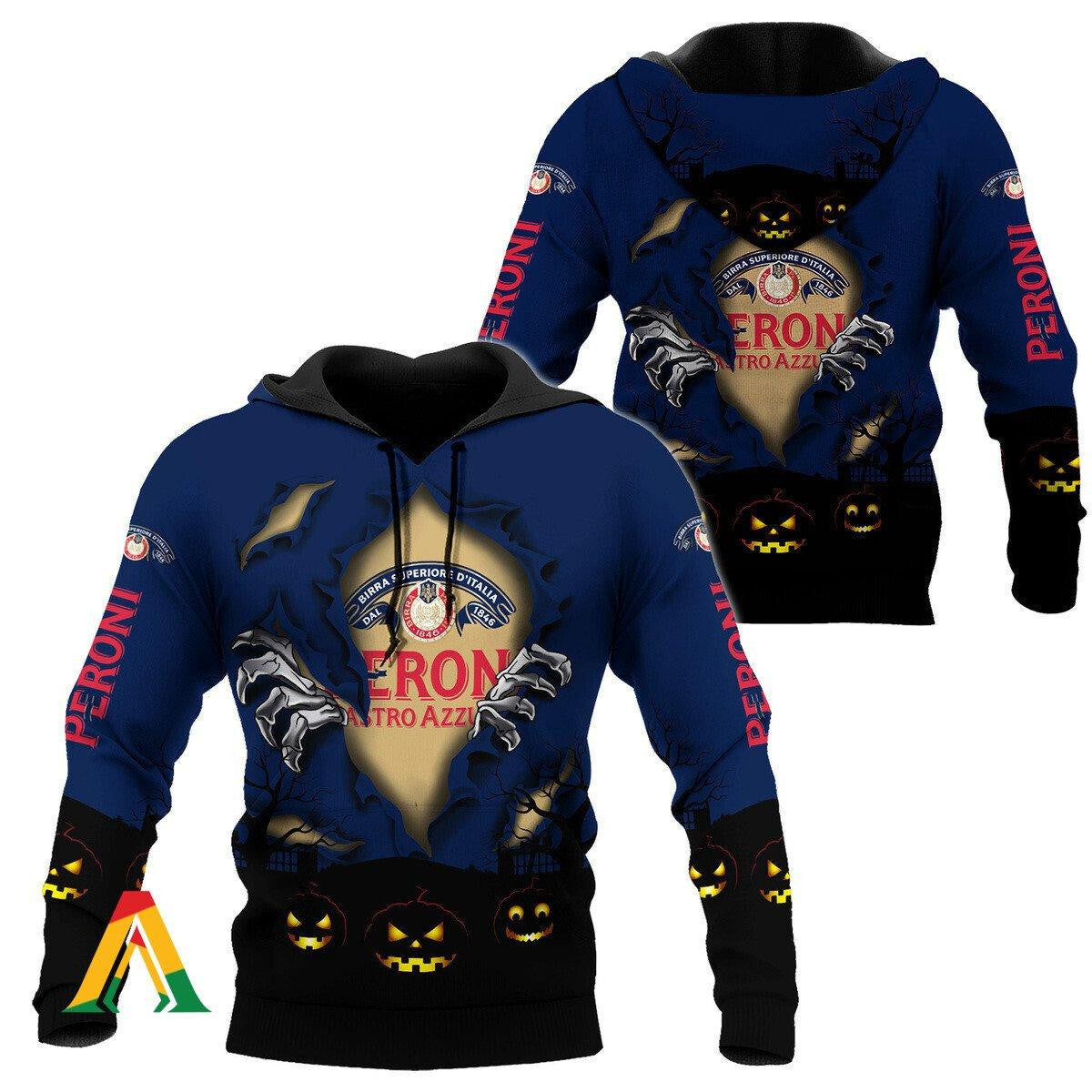 Scary Night Halloween Peroni Nastro Hoodie &amp; Zip Hoodie