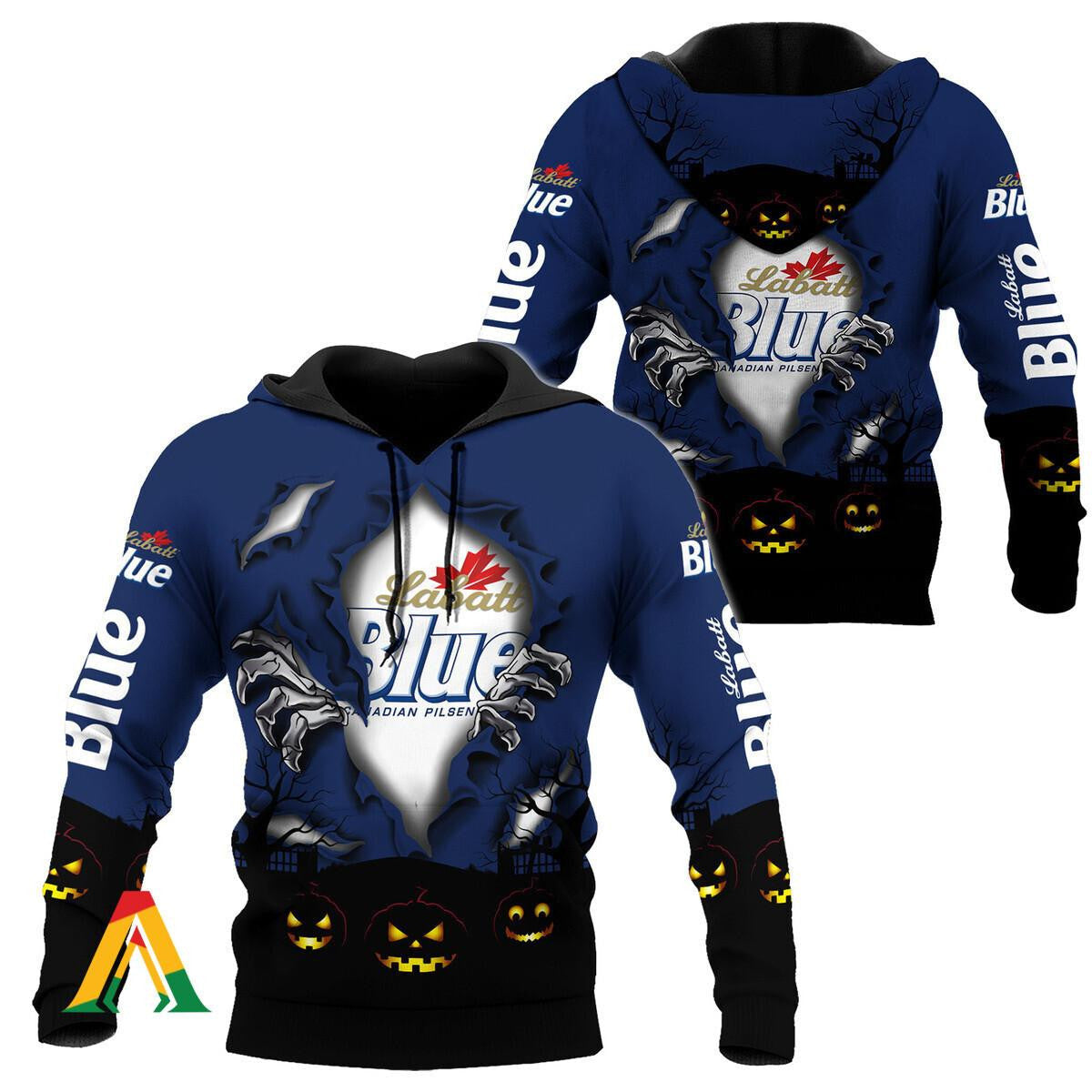 Scary Night Halloween Labatt Blue Hoodie &amp; Zip Hoodie