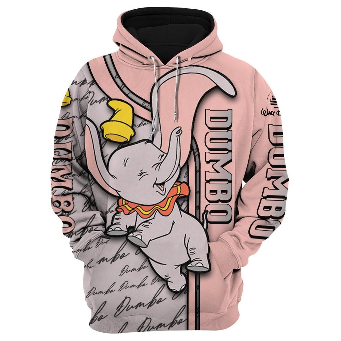 Dumbo Elephant Disney Fan Gift, Dumbo Elephant Gift, Stylist Unisex Cartoon Graphic Outfits Aop Hoodie, Zip Hoodie