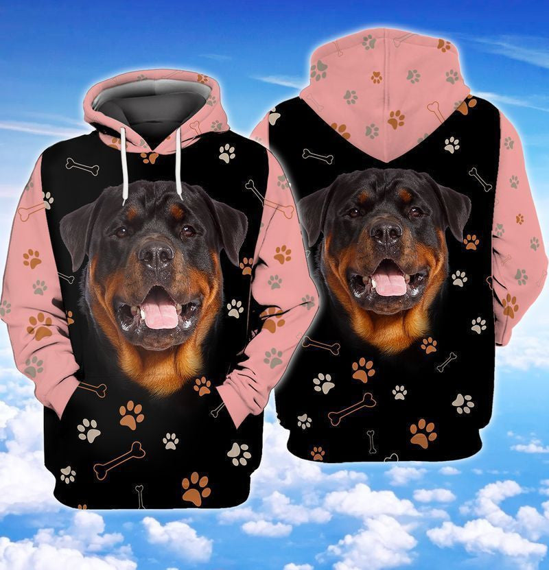 Pink Rottweiler Dog For Men And Women 3d Hoodie Zip Hoodie