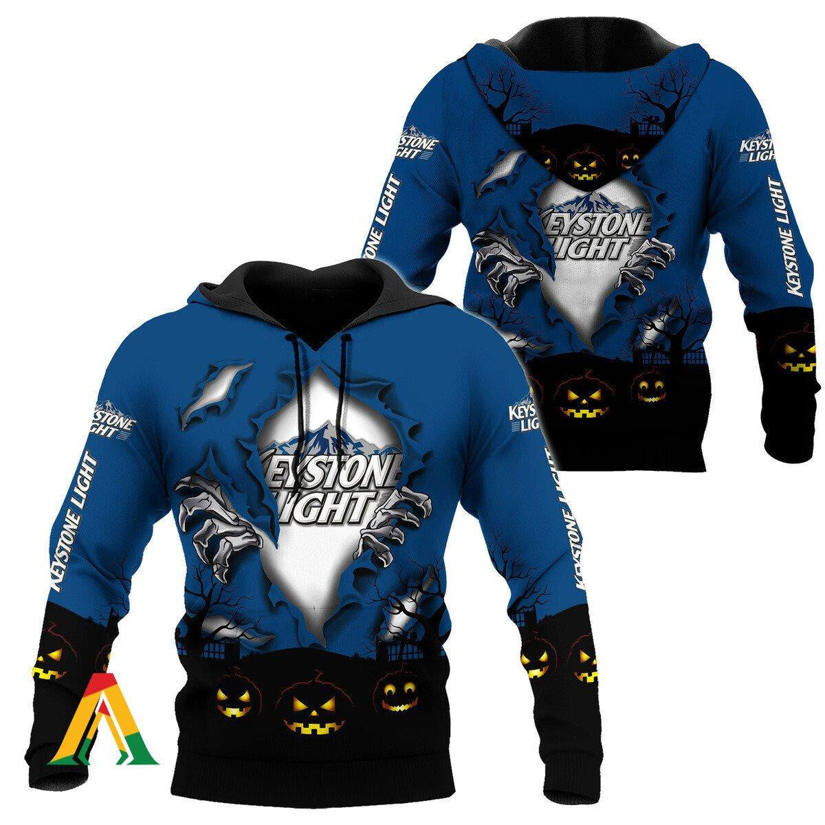Scary Night Halloween Keystone Light Hoodie &amp; Zip Hoodie