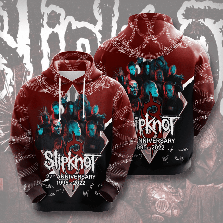 Slipknot Heavy Metal Band 27 Anniversary 1995 2025 Fan Gift, Slipknot Heavy Metal Band Aop Hoodie