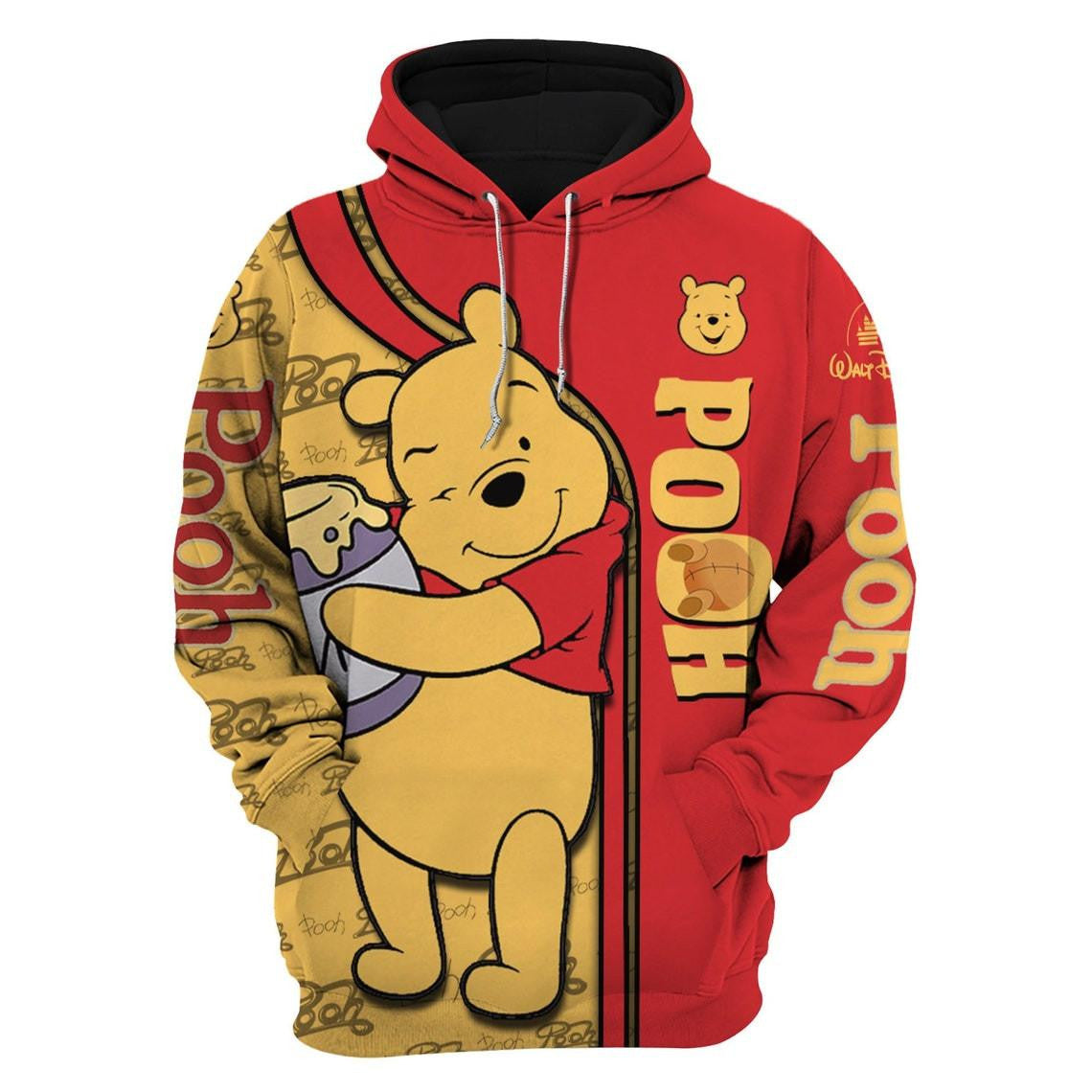Winnie The Pooh Fan Gift, Winnie The Pooh Gift, Stylist Unisex Cartoon Graphic Outfits Aop Hoodie, Zip Hoodie