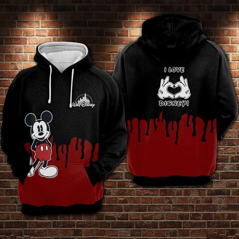 Mickey Mouse - I Love Disney Over Print 3d Hoodie Zip Hoodie 22