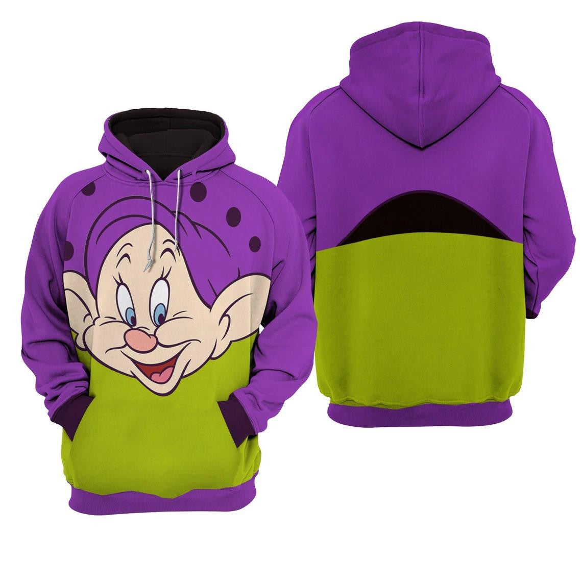 Giant Dopey Dwarf Head Disney Fan Gift, Stylist Unisex Cartoon Graphic Outfits Aop Hoodie
