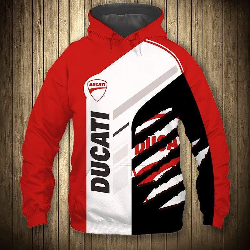 Ducati Motor 5k472 Fan Gift Stylist Unisex Cartoon 3d Hoodie Zip Hoodie