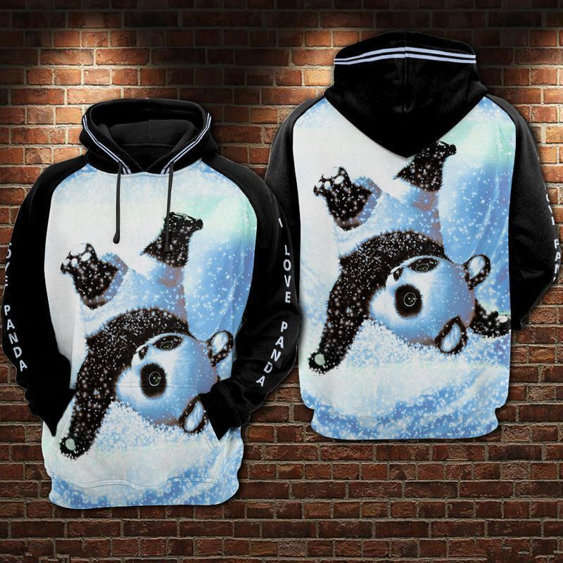 Panda Snow Hoodie Sweater Shirt Over Print 3d Hoodie Zip Hoodie