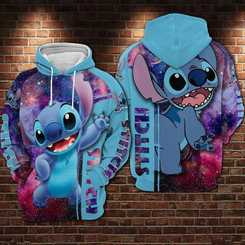 For Stitch Lovers Galaxy Pattern 3d Hoodie
