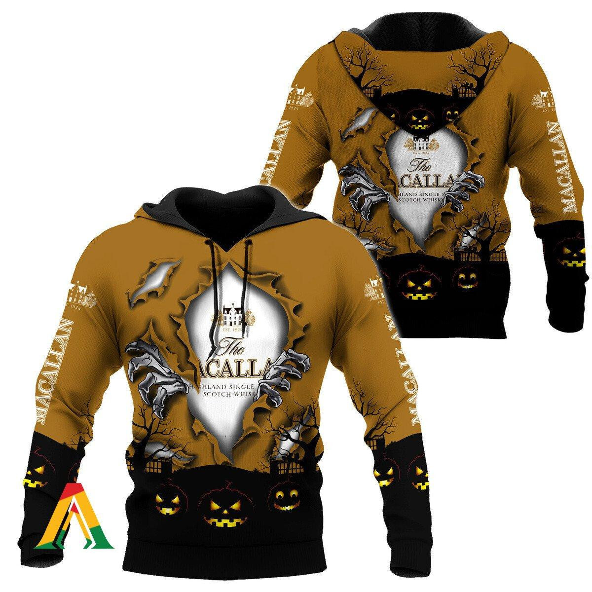 Scary Night Halloween The Macallan Hoodie &amp; Zip Hoodie