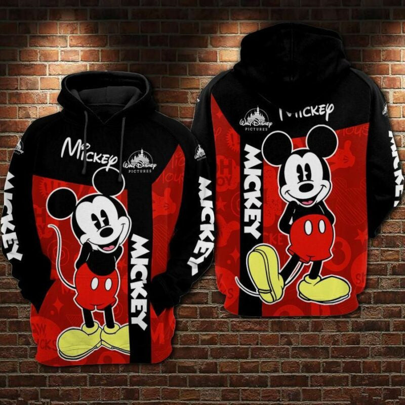 Mickey Mouse 5 Over Print 3d Hoodie Zip Hoodie