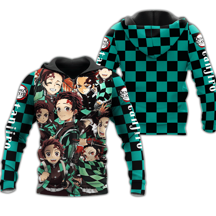 Tanjiro Zip Demon Slayers Anime Manga For Men And Women 3d Hoodie Zip Hoodie