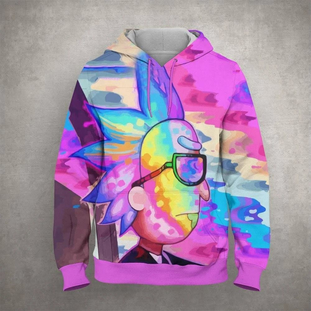 Cartoon Rick And Morty Gift For Men And Women Over Print 3d Hoodie Zip Hoodie 855