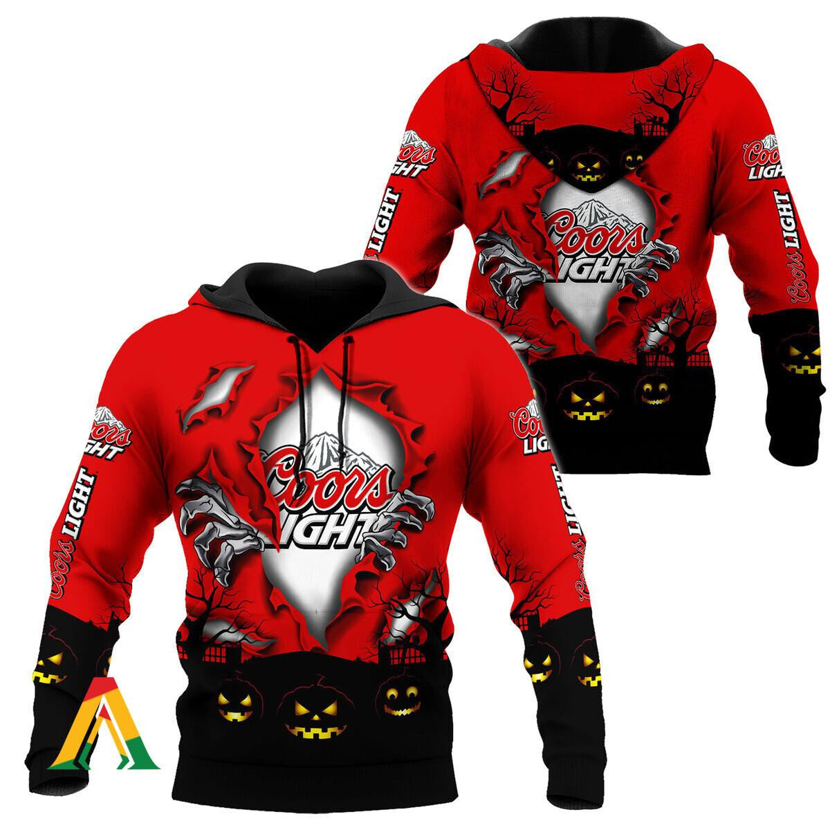 Scary Night Halloween Coors Light Hoodie &amp; Zip Hoodie