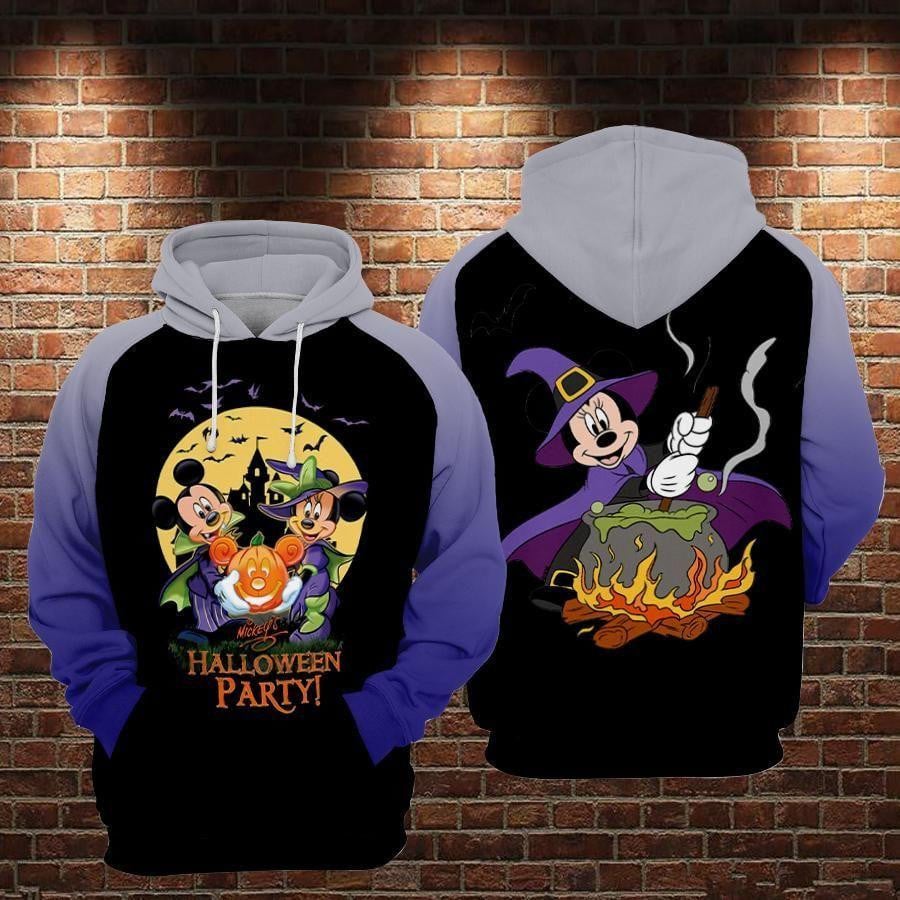 Mickey Mouse Disney, Witch Mickey Halloween Party Aop Hoodie