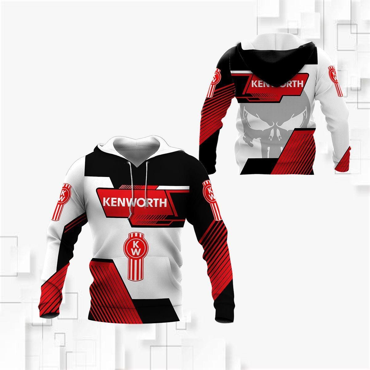 Skull Kenworth Trucks Racing Team 7k875 Fan Gift 3d Zip Hoodie Hoodie Ii0