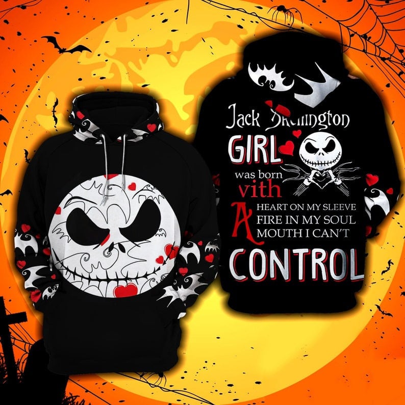 Jack Skellington &amp; Sally Halloween Horror 3d Hoodie Zipper Hoodie