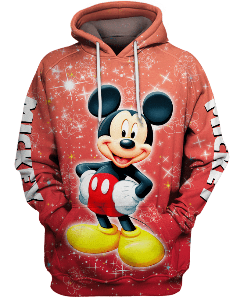 Red Mickey Mouse 3d Hoodie Zipper Hoodie