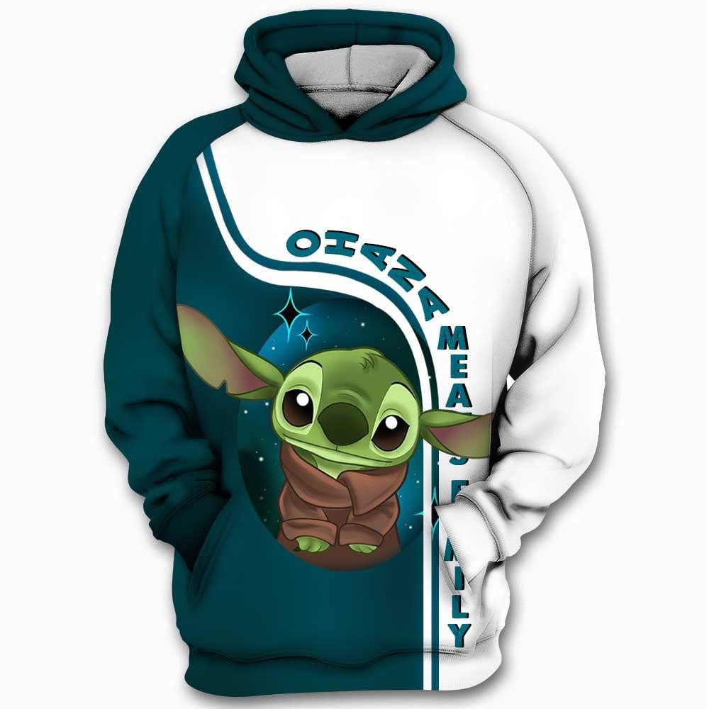 Ohana Means Family, Yoda And Stitch Star Wars Lilo And Stitch Disney All Over Print Hoodie, Zip Hoodie