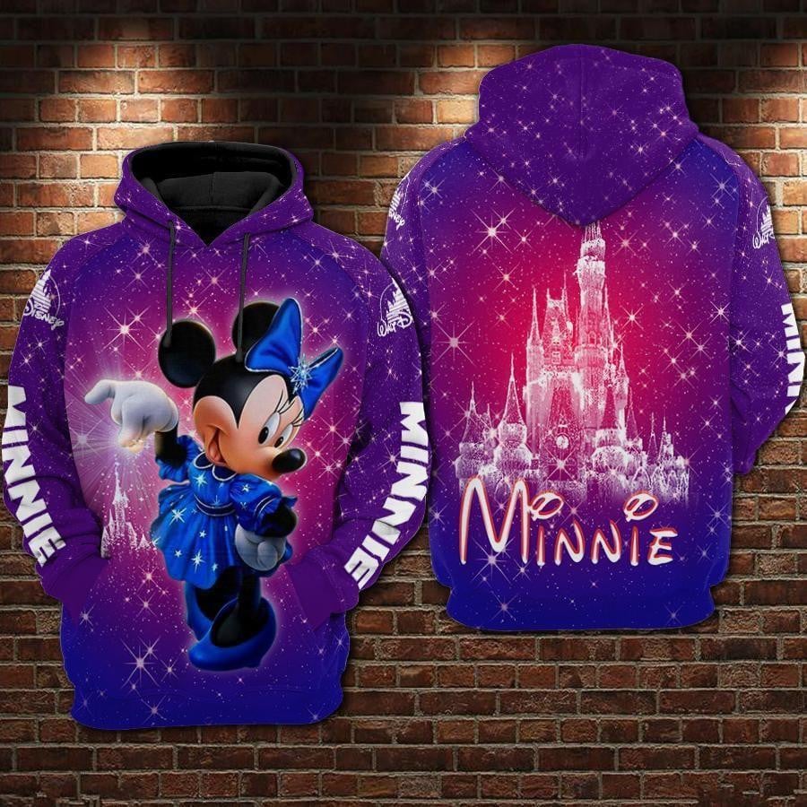 Disney Minnie Mouse, Minnie Disney Castle Twinkle Purple Aop Hoodie
