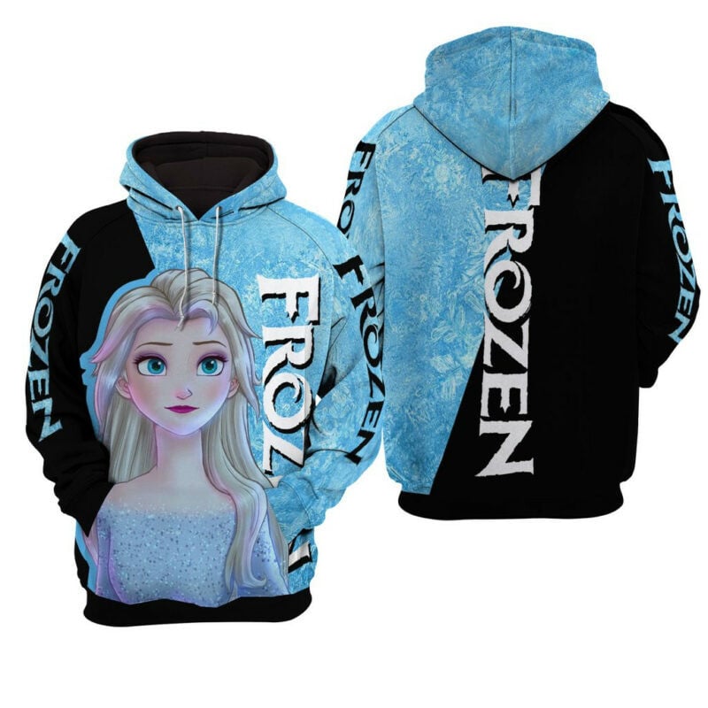 Disney Elsa Frozen 3d Hoodie Zip Hoodie