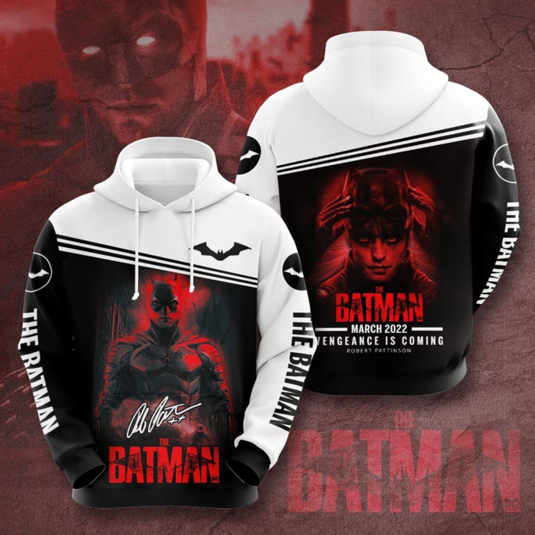 The Batman Robert Pattinson Vengeance Is Coming 2025 All Over Print Hoodie
